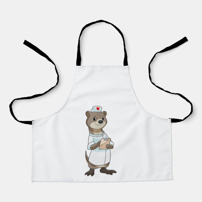 Tablier Otter comme infirmière avec coeur (Recto)