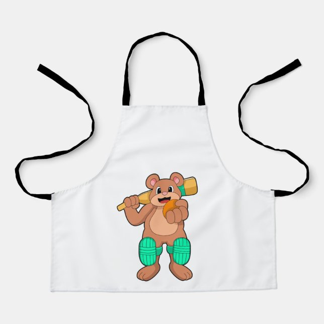 Tablier Ours au cricket avec chauve-souris de cricket (Recto)