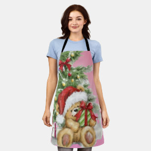 Tablier Ours de Noël avec décoration actuelle et arborée