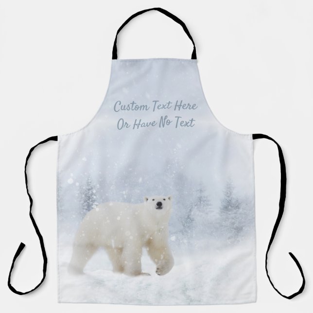 Tablier Ours polaire neige Hiver Forêt boisée Forêt de nei (Recto)