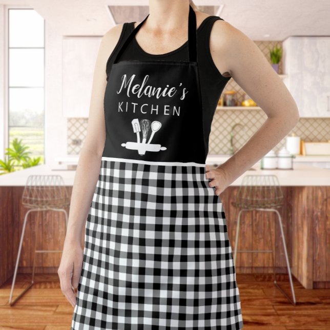 Tablier Outillage de cuisine pour Buffalo Plaid + Nom (Créateur téléchargé)