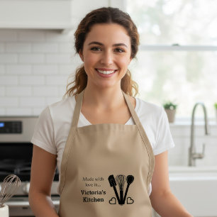 Tablier Outils de cuisson personnalisés avec nom