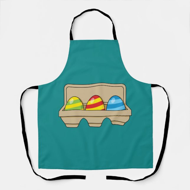 Tablier Pack de caricatures colorées OEufs de Pâques (Recto)