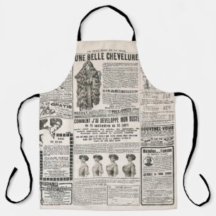 Tablier Page de journal avec publicité antique