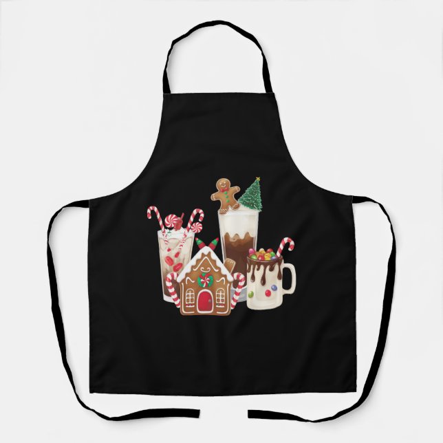 Tablier Pain d'épice Noël Café Amant Cadeau Noël (Recto)