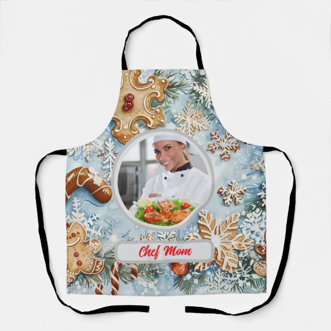 Tablier Pain d'épices Chef personnalisé Maman Photo Holida (Recto)