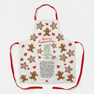 Tablier Pain d'épices Cookie Aquarelle Recette Héirloom