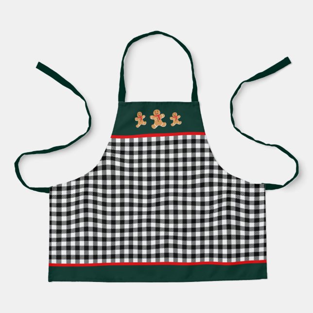 Tablier Pain d'épices Homme Buffalo Plaid Rouge et Vert (Recto)