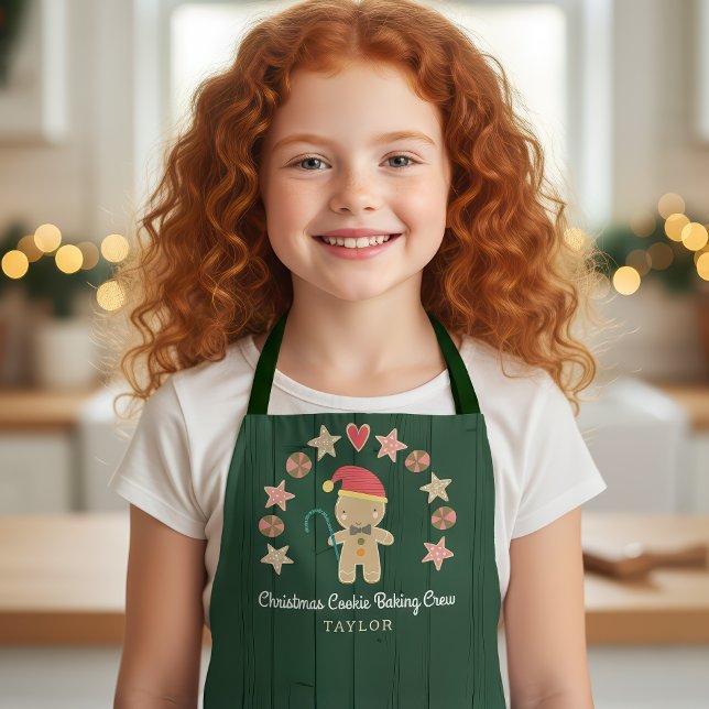 Tablier Pain d'épices Homme Fête Cuisine Crew Vert Bois (Créateur téléchargé)