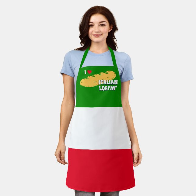 Tablier Pain italien Drapeau italien Cuisine personnalisée (Porté)