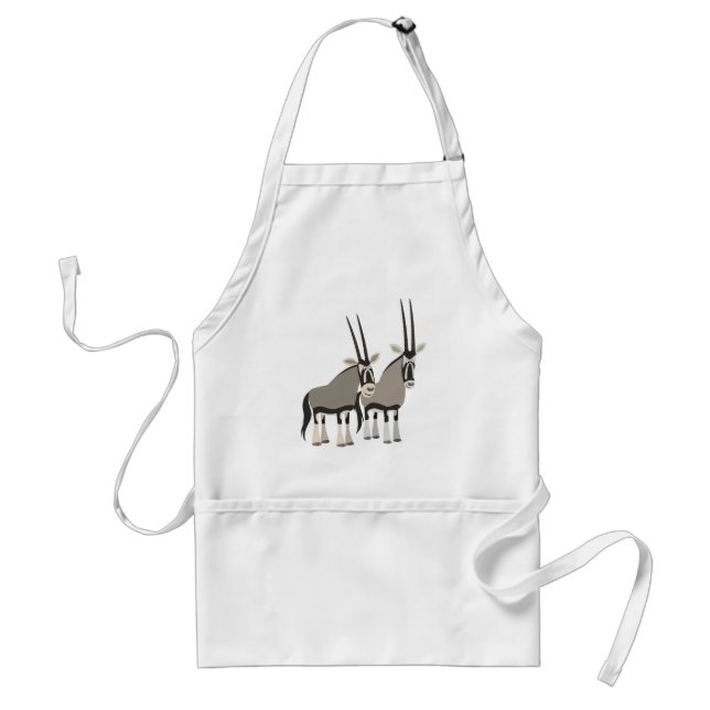 Tablier Paire mignonne d'oryxes de dessin (Devant)