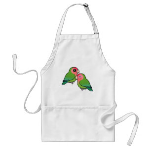 Tablier paires adorables Pêche-faites face de perruche