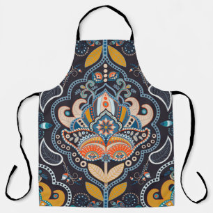 Tablier Paisley Floral : Motif indien foncé
