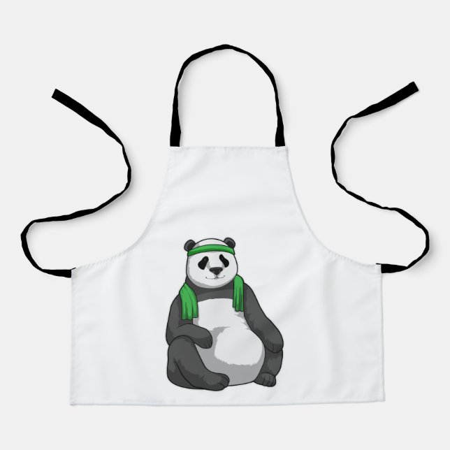 Tablier Panda à Fitness avec serviette (Recto)