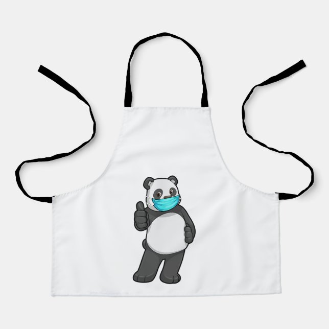 Tablier Panda avec masque visage (Recto)