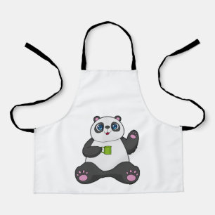 Tablier Panda avec tasse de café