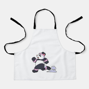 Tablier Panda comme coureur à la course