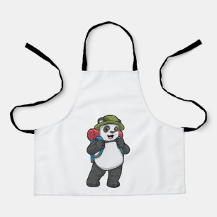 Tablier Panda comme randonneur avec sac à dos