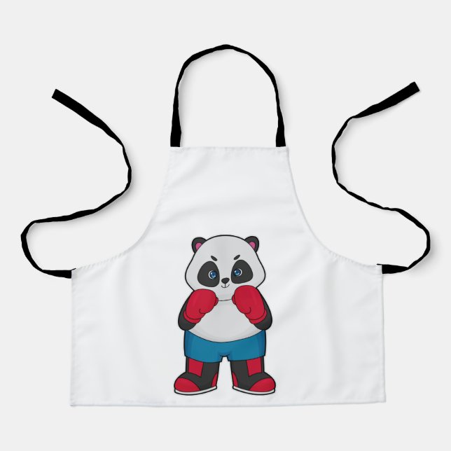 Tablier Panda en boîte avec gants de boxe (Recto)