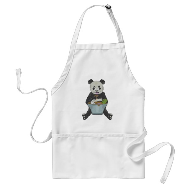 Tablier Panda mangeant des nouilles de ramen (Devant)