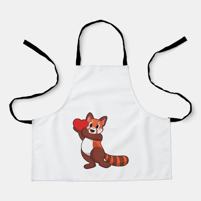 Tablier Panda rouge à l'amour avec coeur.PNG (Recto)