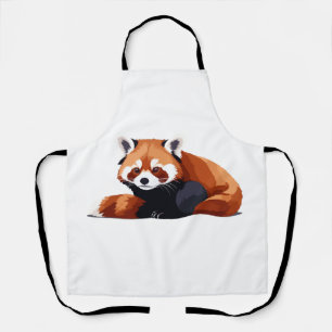 Tablier Panda Rouge Adorable Mignonne Animal Dormir Relaxa