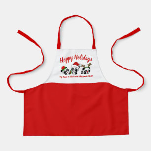 Tablier Pandas de Noël personnalisés