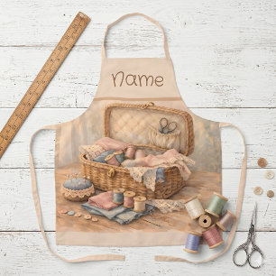 Tablier Panier à couture vintage Cottagecore Pastel