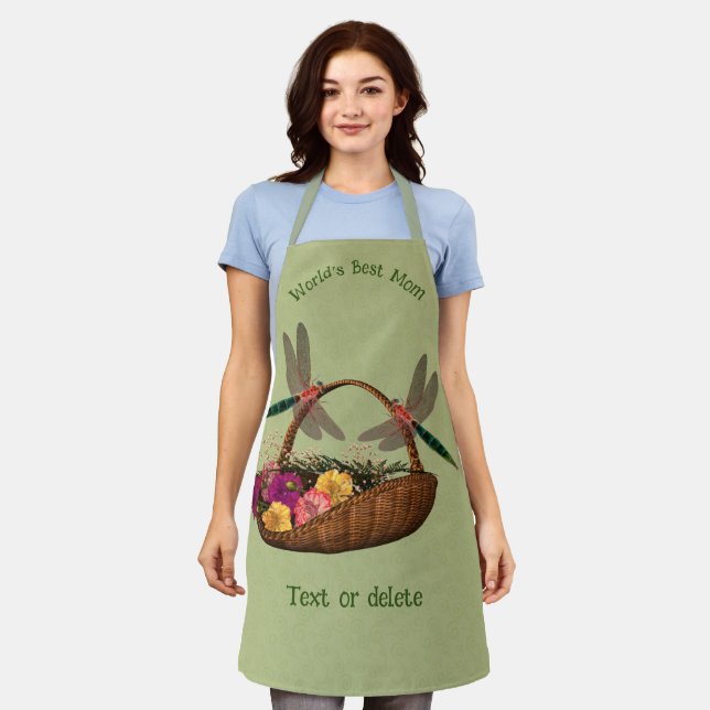 Tablier Panier à fleurs de la meilleure maman du monde (Porté)
