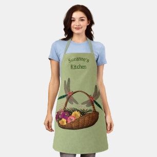 Tablier Panier à fleurs de libellules Personnalisé