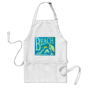 Tablier panneau de plage bleu