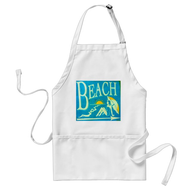 Tablier panneau de plage bleu (Devant)