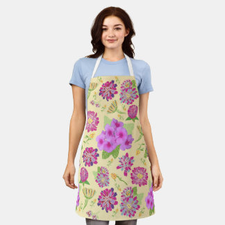 Tablier Pansies Floral Bouquet Apron
