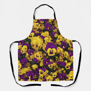 Tablier Pansies jaune et violet
