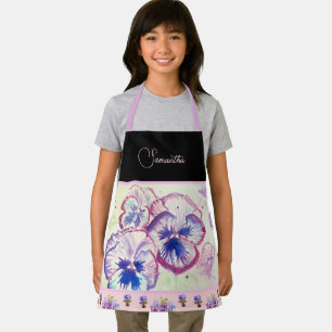 Tablier Pansies rose Pansy Aquarelle Fleurie art