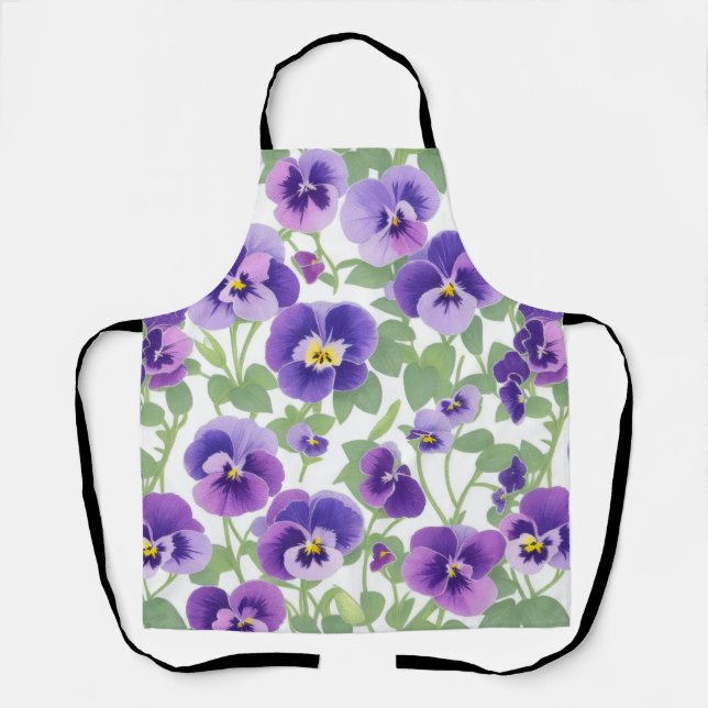Tablier Pansies violettes Pastel Graphic (Recto)