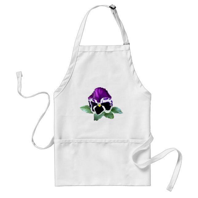Tablier Pansy pourpre et blanc (Devant)