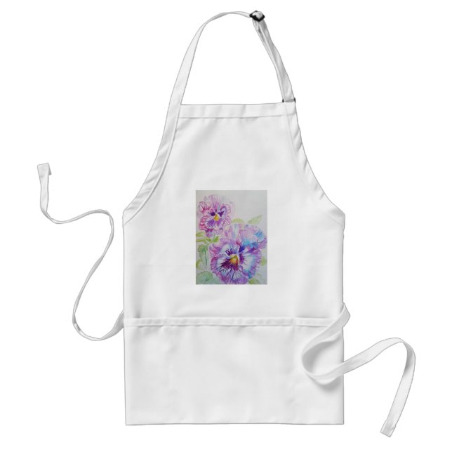 Tablier Pansy violet Fleur Floral Art Kitchen Apron (Devant)