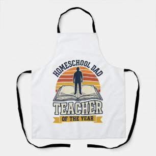 Tablier Papa à la maison Professeur de l'année T-shirt vin