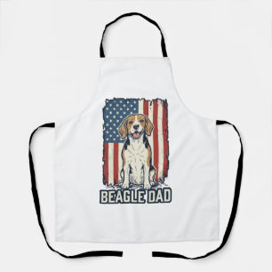 Tablier Papa Beagle Patriote Gravure Vintage Design de Chi