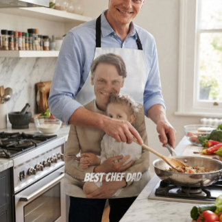 Tablier Papa Chef le Meilleur Bold Photo Personnalisée