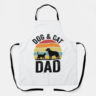 Tablier Papa Chien et Chat Vintage T-Shirt pour Amoureux d