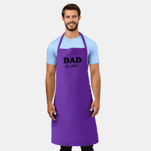Tablier Papa Custom Date établie vigne violet moderne
