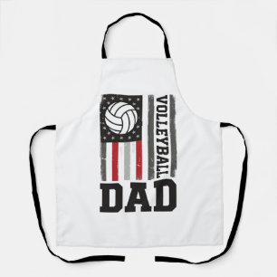 Tablier Papa de volley Drapeau américain Gravure vintage D