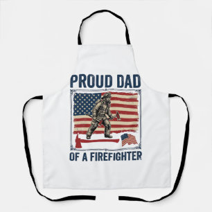 Tablier Papa fier d'un pompier drapeau vintage Vector_1