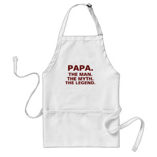 Tablier Papa Man Myth Legend Drôle Dire Grilling Blanc