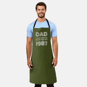 Tablier Papa Personnalisé Année Grill Master BBQ Army Gree