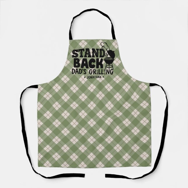 Tablier Papa's Grilling Personnalisé BBQ Funny Kitchen (Recto)