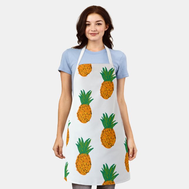 Tablier Papaya fruits tout-dessus tablier, moyen (Porté)