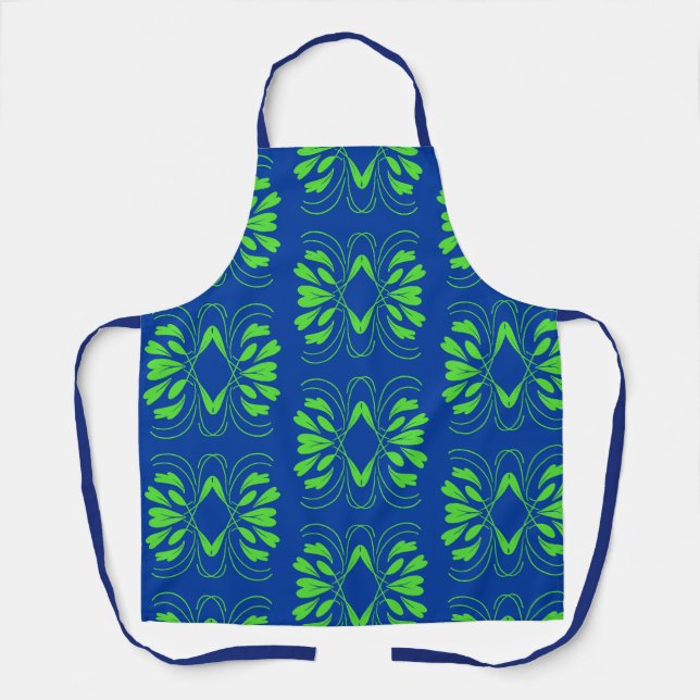 Tablier Papier bleu mod scandinave tout sur l'imprimé (Recto)